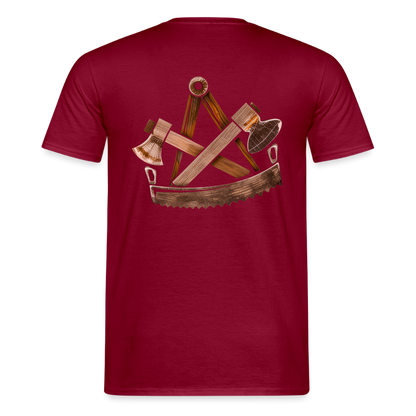 Unisex T-Shirt "Zimmermann" (beidseitig bedruckt) Ziegelrot Männer T-Shirt