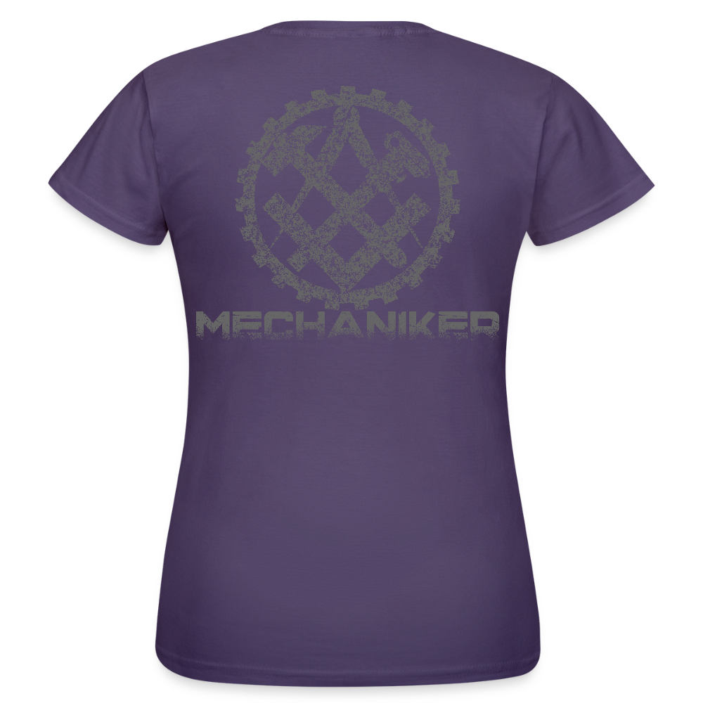 Frauen T-Shirt "Mechaniker" Dunkellila Frauen T-Shirt