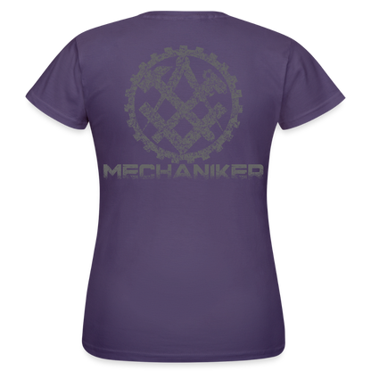 Frauen T-Shirt "Mechaniker" Dunkellila Frauen T-Shirt