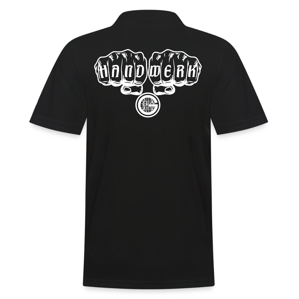 Männer Poloshirt "Gerüstbauer" (hinten bedruckt) - Schwarz