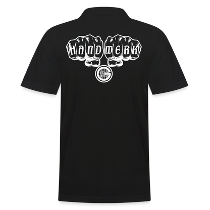 Männer Poloshirt "Gerüstbauer" (hinten bedruckt) - Schwarz
