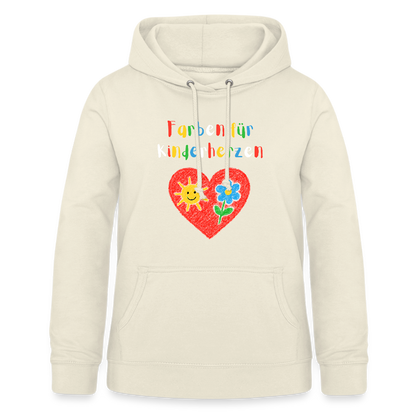 Frauen Hoodie "Farben für Kinderherzen" Vanille-Milchshake Frauen Hoodie