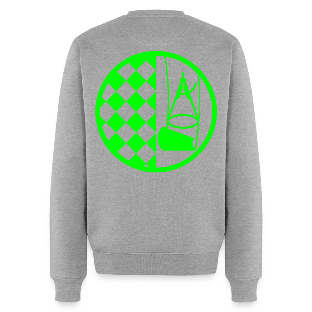 Unisex Premium Pullover "Bodenleger" neongrün Grau meliert Männer Premium Pullover