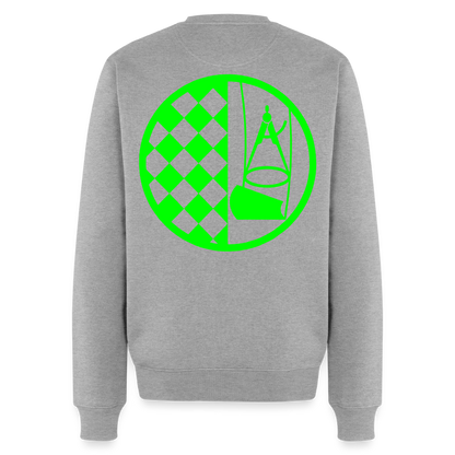 Unisex Premium Pullover "Bodenleger" neongrün Grau meliert Männer Premium Pullover