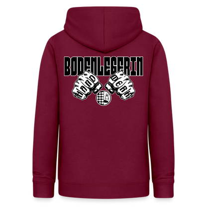 Frauen Hoodie "Bodenlegerin" (beidseitig beruckt) - Bordeaux