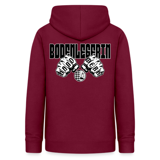 Frauen Hoodie "Bodenlegerin" (beidseitig beruckt) - Bordeaux