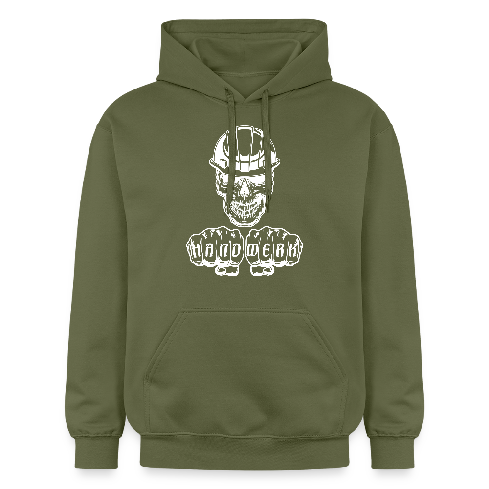 Gildan Unisex Softstyle® "Skull-Helm-Handwerk" Militärgrün Gildan Unisex Softstyle® Midweight Hoodie