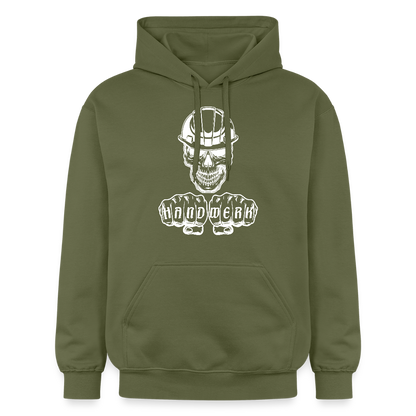 Gildan Unisex Softstyle® "Skull-Helm-Handwerk" Militärgrün Gildan Unisex Softstyle® Midweight Hoodie