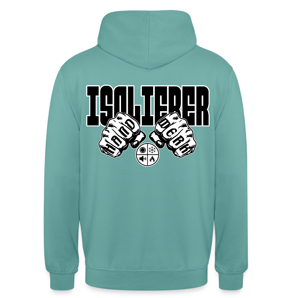 Unisex Hoodie "Isolierer" (beidseitig bedruckt) Pastelltürkis Unisex Hoodie