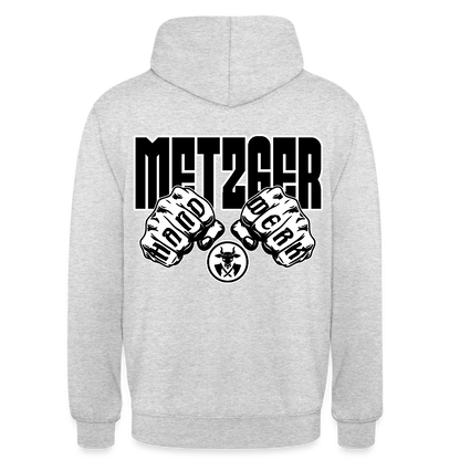 Unisex Hoodie "Metzger" (beidseitig bedruckt) Hellgrau meliert Unisex Hoodie