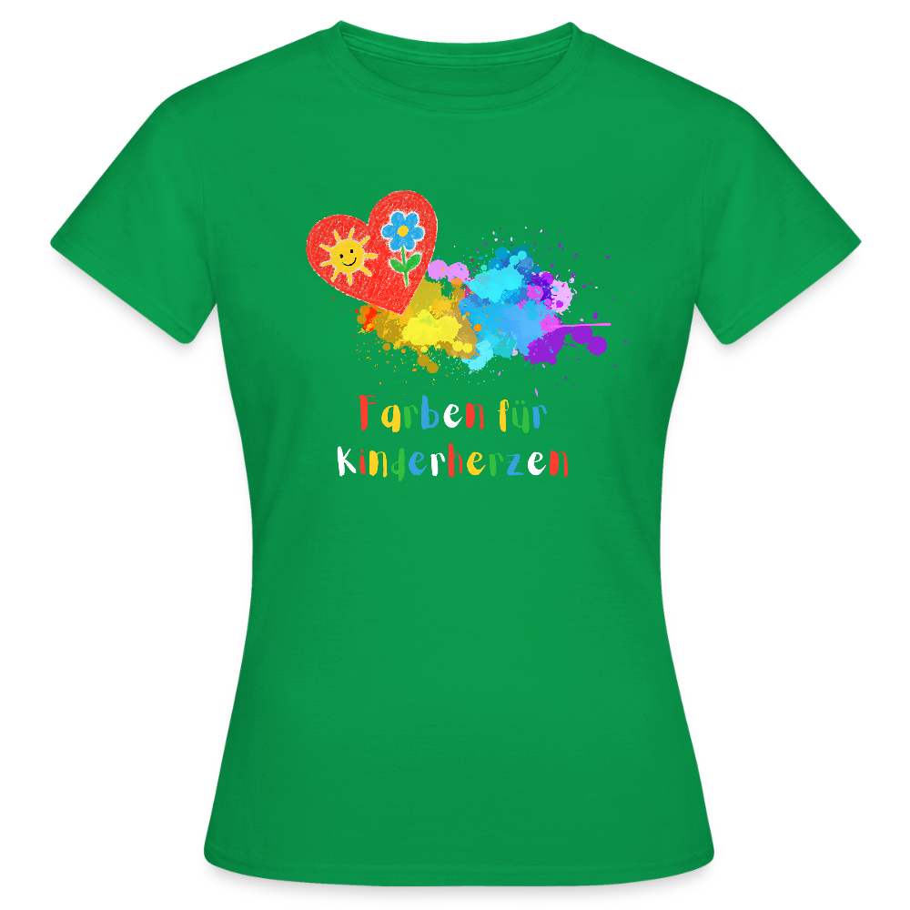 Frauen T-Shirt "Farben für Kinderherzen" Kelly Green Frauen T-Shirt