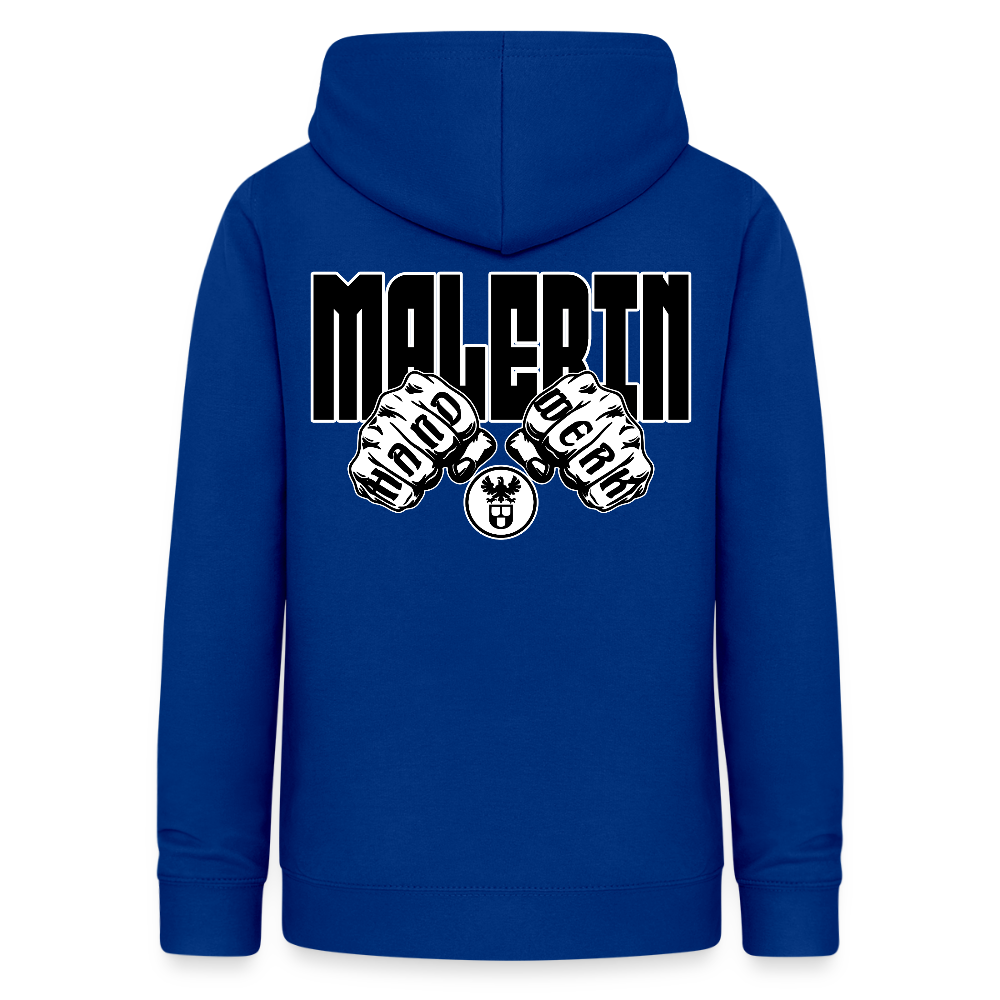 Frauen Hoodie "Malerin" (beidseitig beruckt) Royalblau Frauen Hoodie
