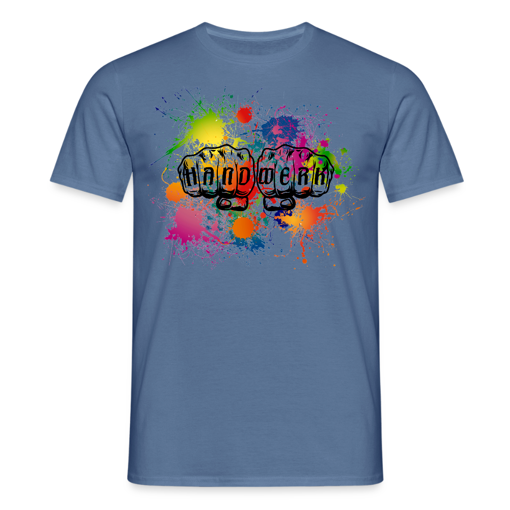 Unisex T-Shirt "Handwerk-Farbklecks" Taubenblau Männer T-Shirt