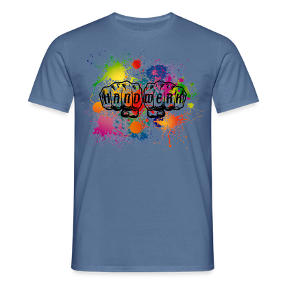Unisex T-Shirt "Handwerk-Farbklecks" Taubenblau Männer T-Shirt