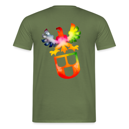 Unisex T-Shirt "Maler" (beidseitig bedruckt) - Militärgrün