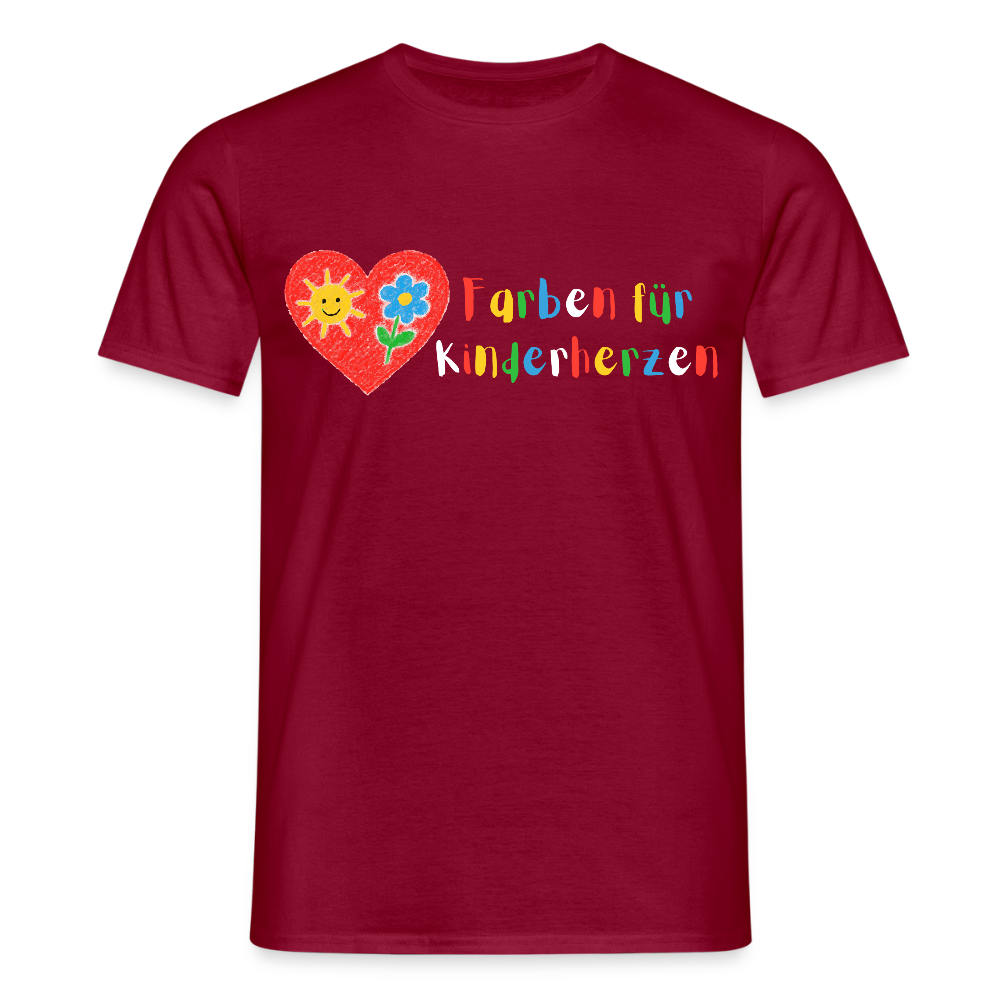 Unisex T-Shirt "Farben für Kinderherzen" Ziegelrot Männer T-Shirt