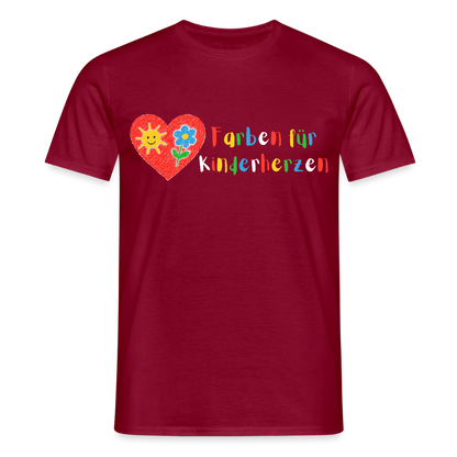 Unisex T-Shirt "Farben für Kinderherzen" Ziegelrot Männer T-Shirt