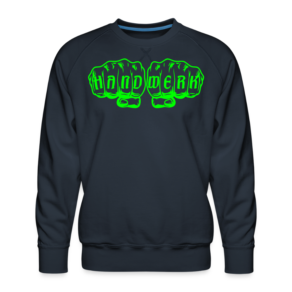 Unisex Premium Pullover "Stuckateur" neongrün Navy Männer Premium Pullover