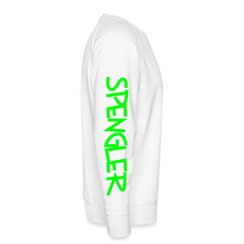 Unisex Premium Pullover "Spengler" neongrün - Weiß