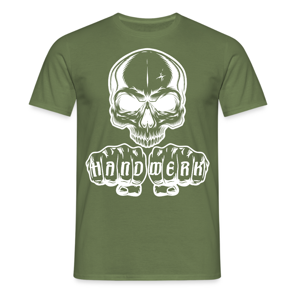 Unisex T-Shirt "Skull-Handwerk" Militärgrün Männer T-Shirt