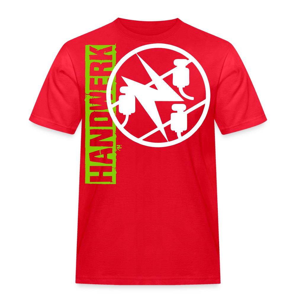 Unisex Workwear T-Shirt "Elektriker" Rot Männer Workwear T-Shirt