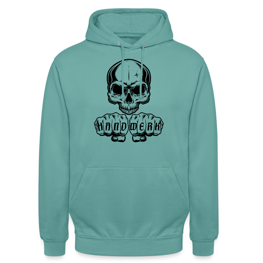Unisex Hoodie "Skull-Handwerk" Pastelltürkis Unisex Hoodie