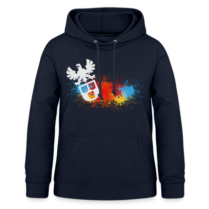 Frauen Hoodie "Maler-Splash" Navy Frauen Hoodie