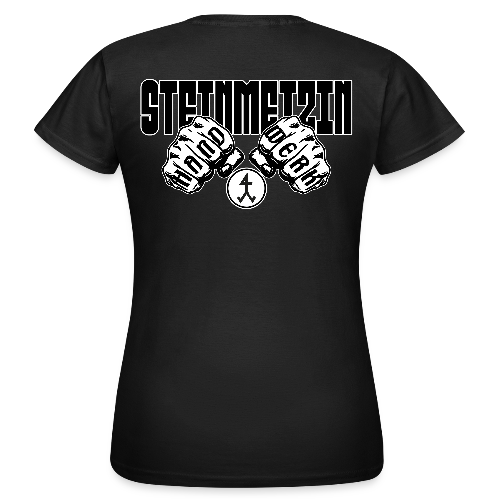 Frauen T-Shirt "Steinmetzin" (beidseitig bedruckt) Schwarz Frauen T-Shirt