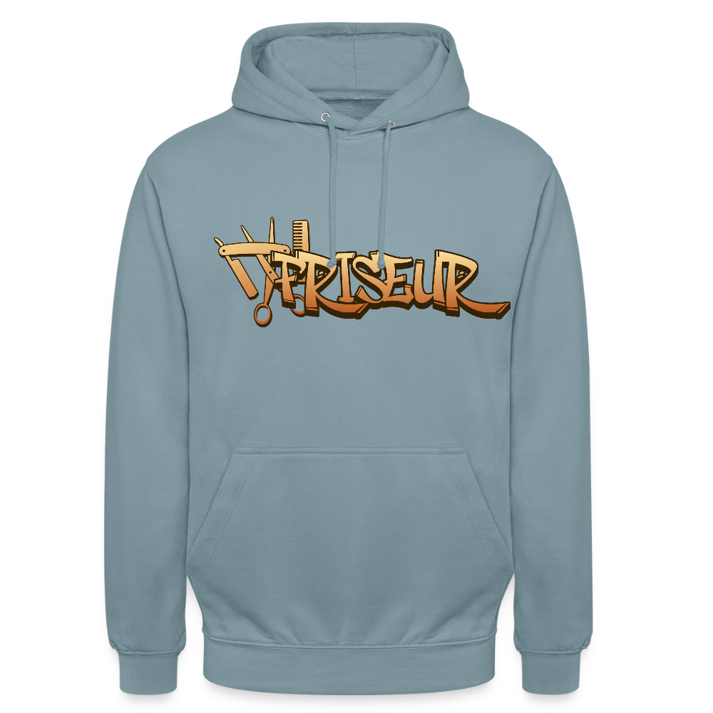 Unisex Hoodie "Friseur" Nebelblau Unisex Hoodie