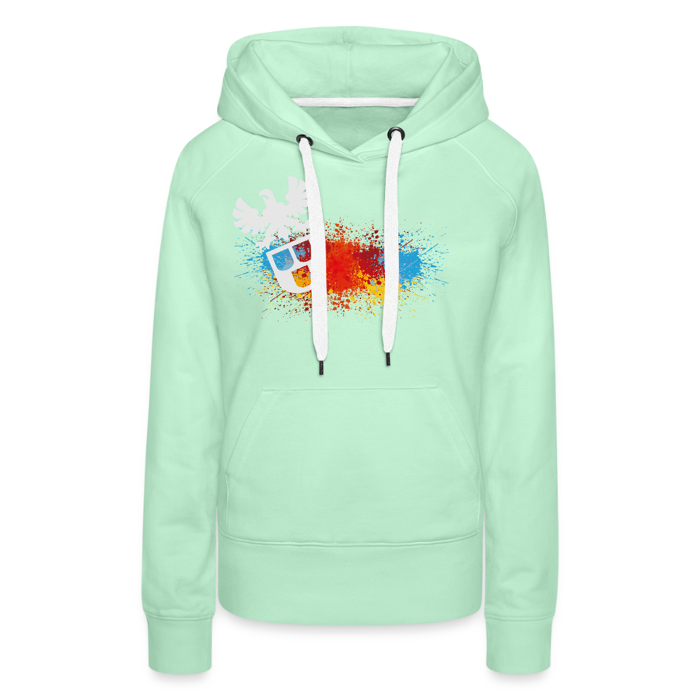 Frauen Premium Hoodie "Maler-Splash" helles Mintgrün Frauen Premium Hoodie