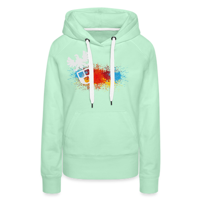 Frauen Premium Hoodie "Maler-Splash" helles Mintgrün Frauen Premium Hoodie