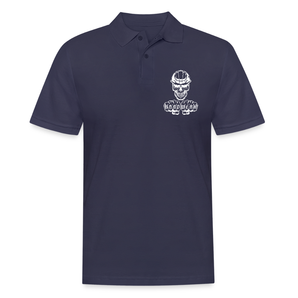 Männer Poloshirt "Skull-Helm-Handwerk" Navy Männer Poloshirt