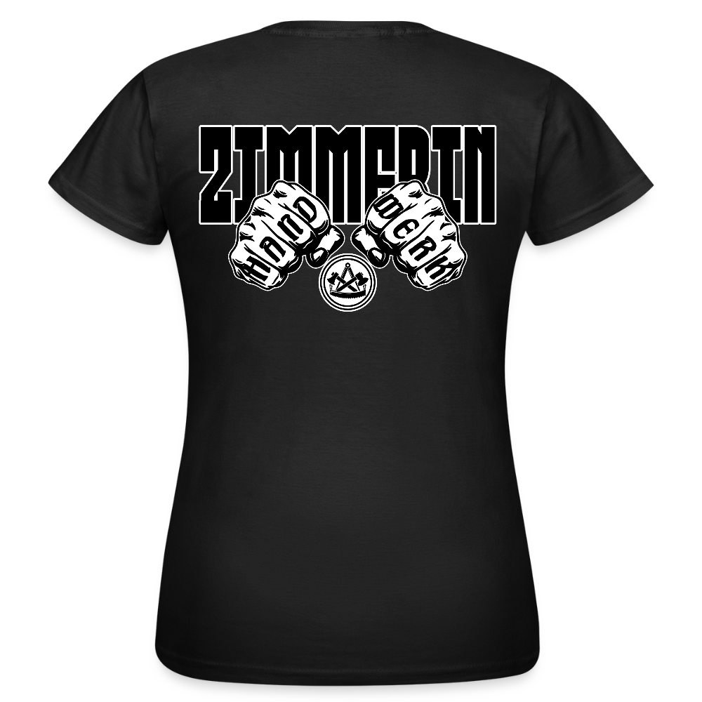 Frauen T-Shirt "Zimmerin" (beidseitig bedruckt) Schwarz Frauen T-Shirt