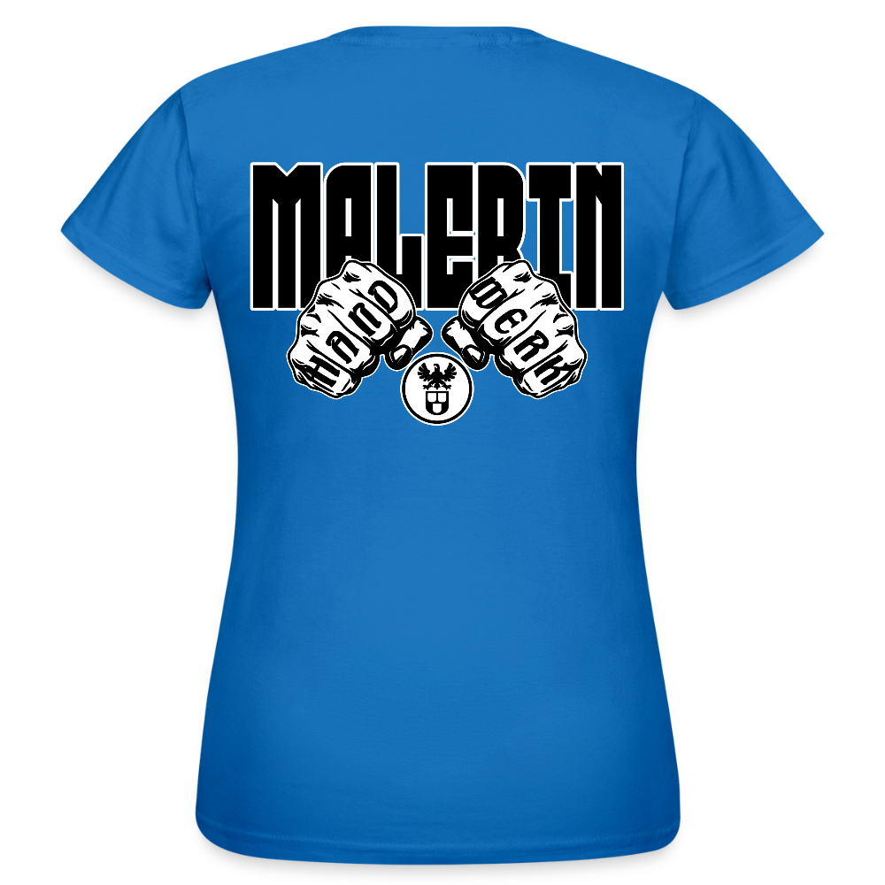 Frauen T-Shirt "Malerin" (beidseitig bedruckt) Royalblau Frauen T-Shirt