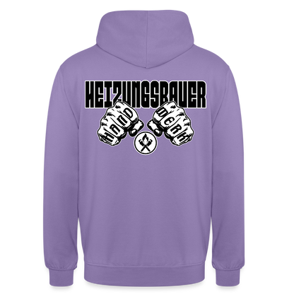Unisex Hoodie "Heizungsbauer" (beidseitig bedruckt) - Lavendel
