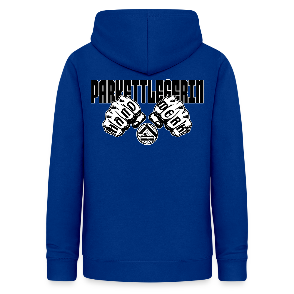 Frauen Hoodie "Parkettlegerin (beidseitig beruckt) Royalblau Frauen Hoodie