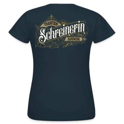 Frauen T-Shirt "Schreinerin"-Nostalgie von Spreadconnect, weiß mit nostalgischem Druck, weiches Baumwollmaterial, casual Passform