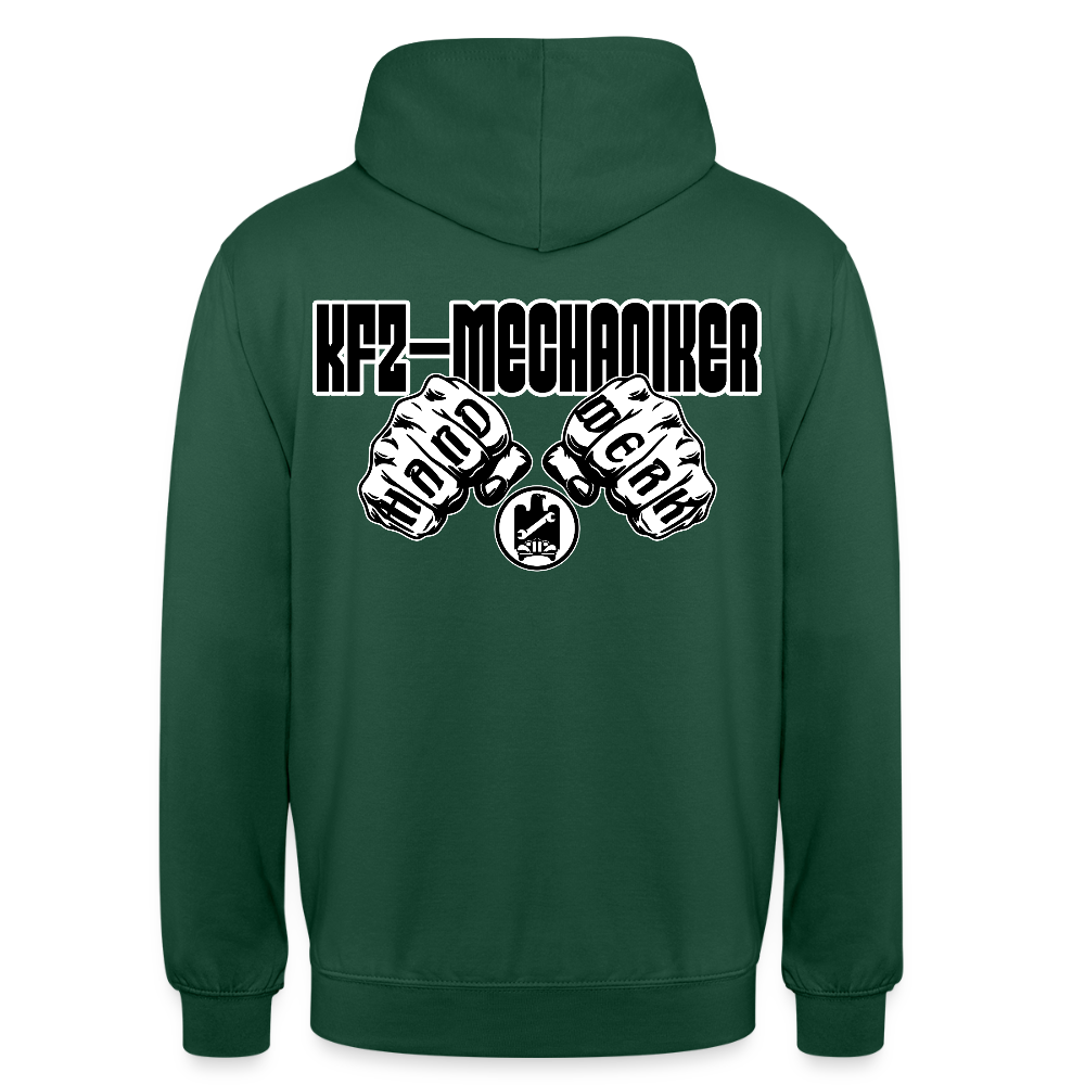 Unisex Hoodie "Mechaniker" (beidseitig bedruckt) Flaschengrün Unisex Hoodie