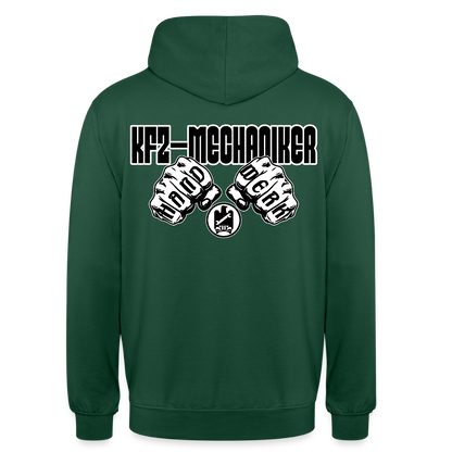 Unisex Hoodie "Mechaniker" (beidseitig bedruckt) Flaschengrün Unisex Hoodie