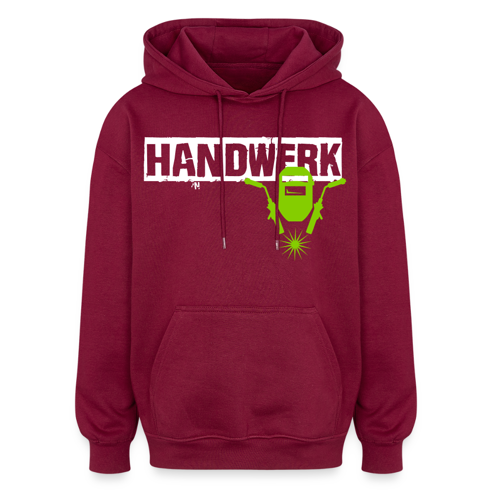 Oversized Unisex Hoodie "Schweisser" Burgunderrot Oversized Unisex Hoodie