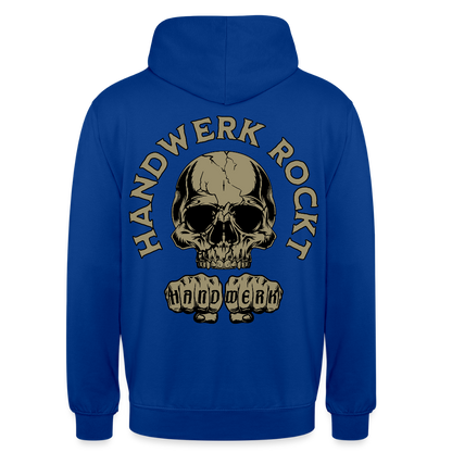 Unisex Hoodie "Handwerk-Rockt" (beidseitig bedruckt) - Royalblau