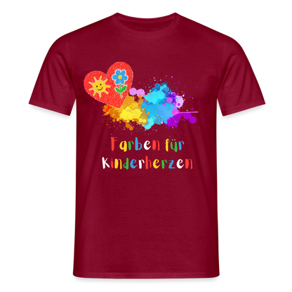 Unisex T-Shirt "Farben für Kinderherzen" Ziegelrot Männer T-Shirt