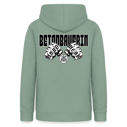 Frauen Hoodie "Betonbauerin" (beidseitig beruckt) - Graugrün