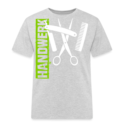Unisex Workwear T-Shirt "Friseur" Grau meliert Männer Workwear T-Shirt