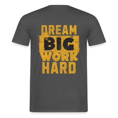 Unisex Spreadconnect T-Shirt "Work Hard" in grau, aus Baumwolle, mit motivierendem Druck, angenehmer Passform, für Männer.