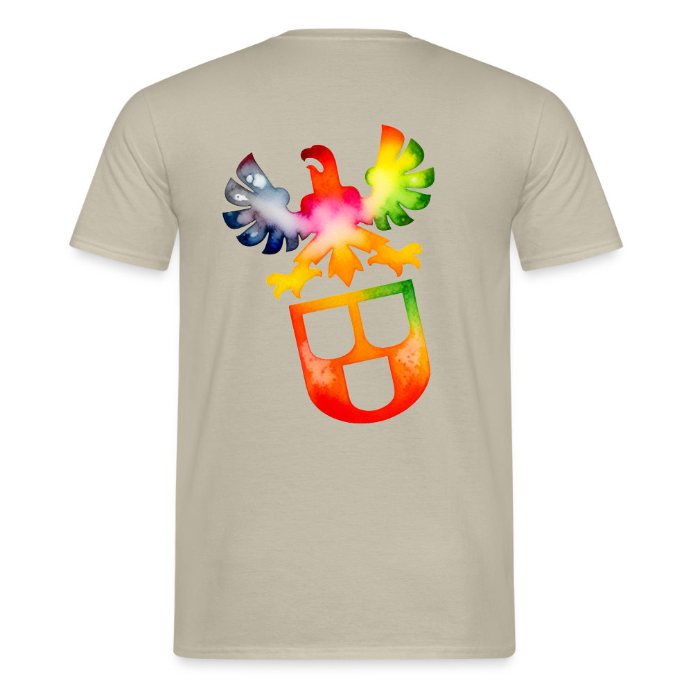Unisex T-Shirt "Maler" (beidseitig bedruckt) - Sandbeige