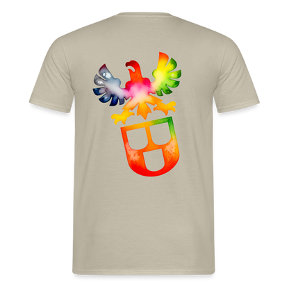 Unisex T-Shirt "Maler" (beidseitig bedruckt) - Sandbeige
