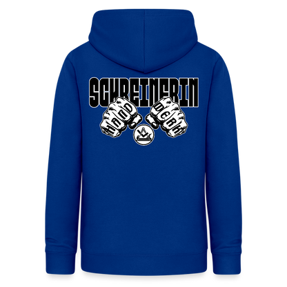 Frauen Hoodie "Schreinerin" (beidseitig beruckt) Royalblau Frauen Hoodie