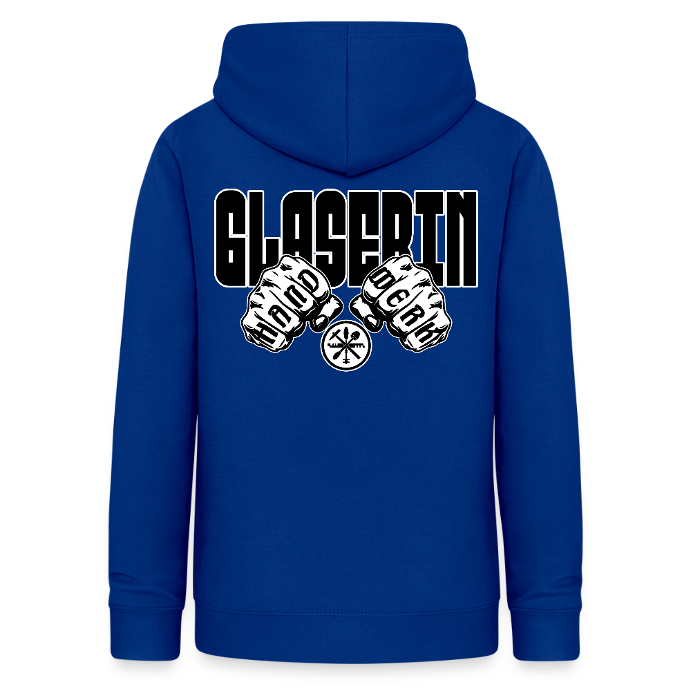Frauen Hoodie "Glaserin" (beidseitig beruckt) Royalblau Frauen Hoodie