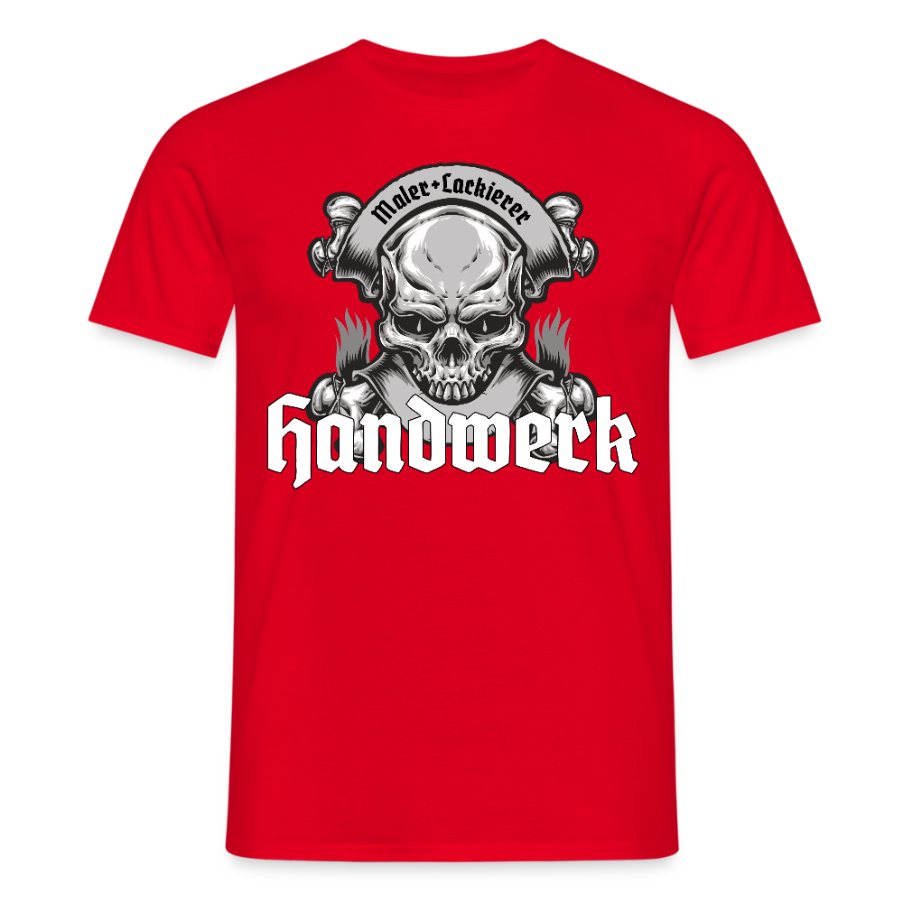 Unisex T-Shirt "Skull-Maler/Lackierer" Rot Männer T-Shirt